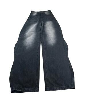 Inflation New Wave Street Culture Jeans Size 26 Black Wide Leg Baggy Y2K